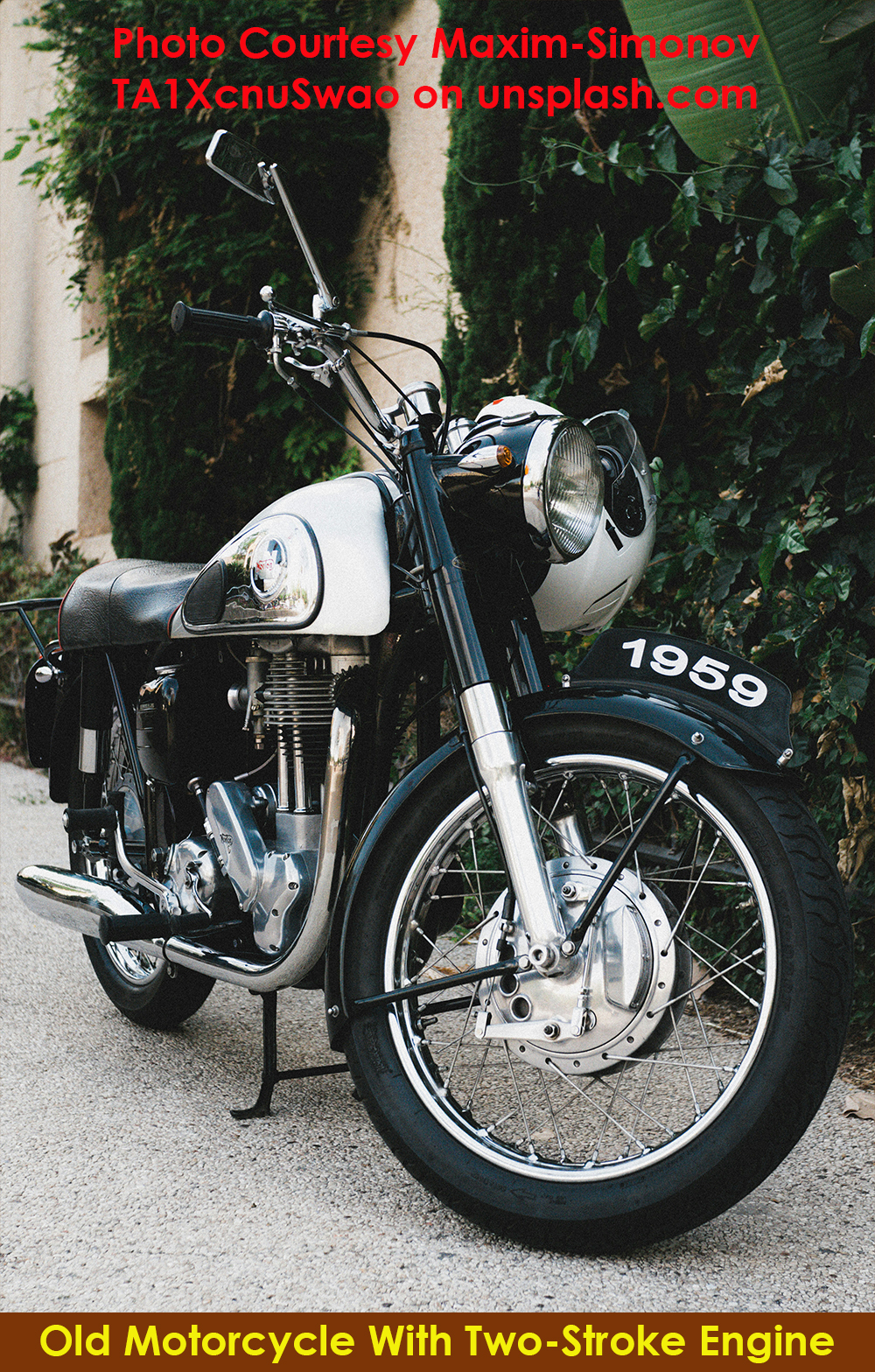 Old Motorcycle with Two-stroke Engine