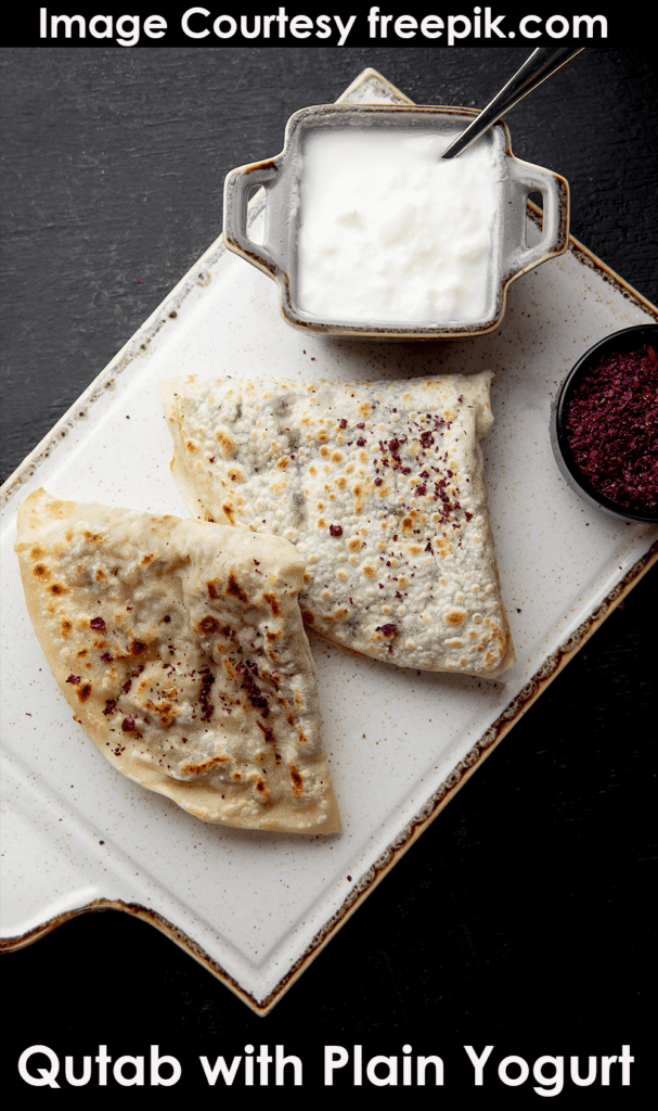 Qutab with plain Yogurt