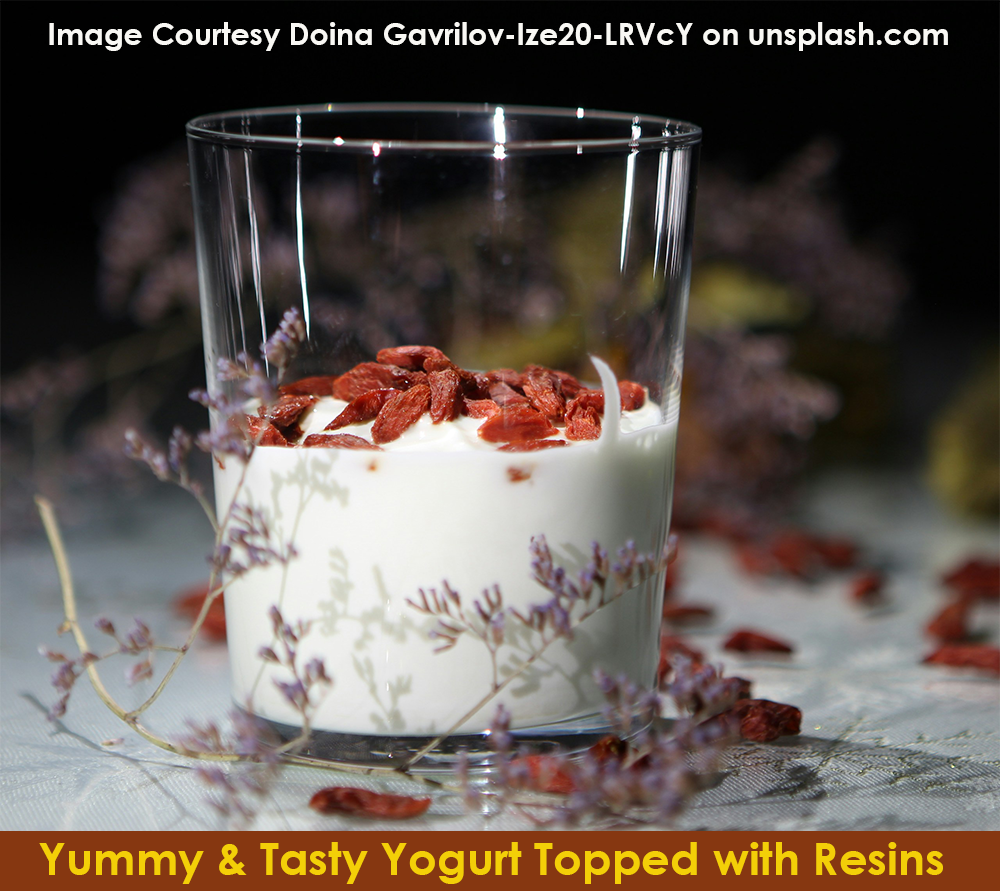 Yummy Yogurt topped with Resins