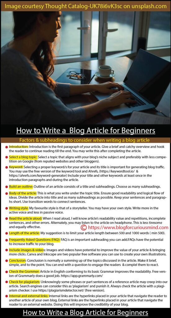 How to Write a Blog Article for Beginners
